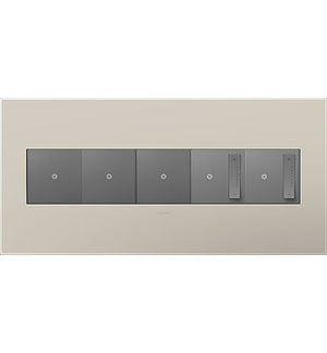 Legrand - AWP5GGG1 - Five-Gang Screwless Wall Plate - adorne - Greige