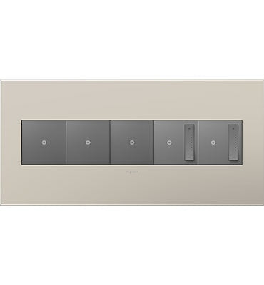 Legrand - AWP5GGG1 - Five-Gang Screwless Wall Plate - adorne - Greige