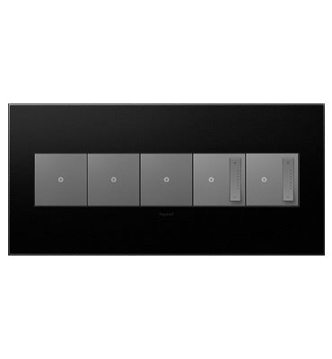 Legrand - AWP5GGR1 - Five-Gang Screwless Wall Plate with Microban - adorne - Graphite