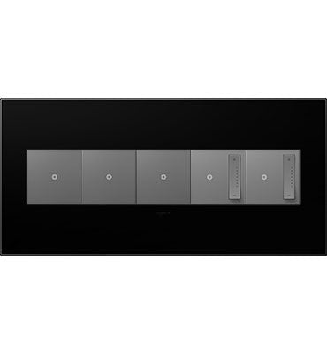Legrand - AWP5GNK1 - Five-Gang Screwless Wall - adorne - Black Ink