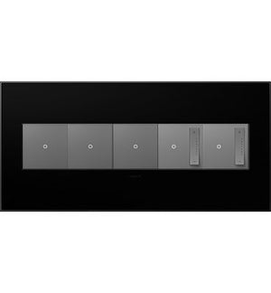 Legrand - AWP5GNK1 - Five-Gang Screwless Wall - adorne - Black Ink