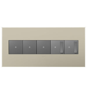 Legrand - AWP5GTM1 - Five-Gang Screwless Wall Plate - adorne - Titanium