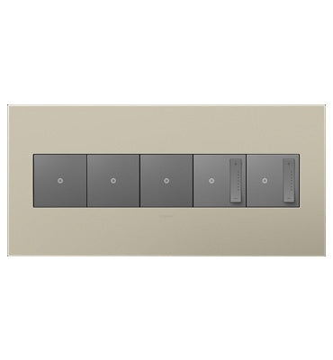 Legrand - AWP5GTM1 - Five-Gang Screwless Wall Plate - adorne - Titanium