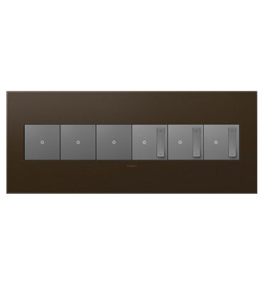 Legrand - AWP6GBR1 - Six-Gang Screwless Wall Plate - adorne - Bronze