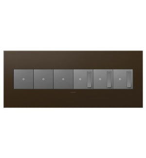 Legrand - AWP6GBR1 - Six-Gang Screwless Wall Plate - adorne - Bronze