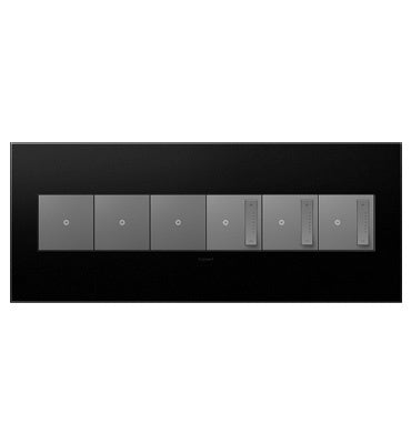 Legrand - AWP6GGR1 - Six-Gang Screwless Wall Plate with Microban - adorne - Graphite