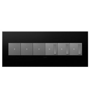 Legrand - AWP6GGR1 - Six-Gang Screwless Wall Plate with Microban - adorne - Graphite