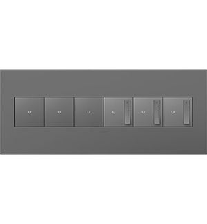 Legrand - AWP6GMG1 - Six-Gang Screwless Wall Plate with Microban - adorne - Magnesium