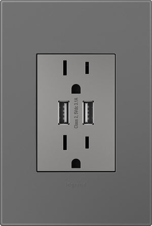 Legrand - AWP6GMG1 - Six-Gang Screwless Wall Plate with Microban - adorne - Magnesium
