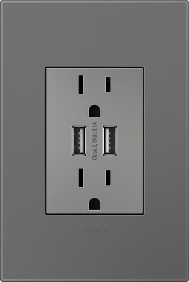 Legrand - AWP6GMG1 - Six-Gang Screwless Wall Plate with Microban - adorne - Magnesium