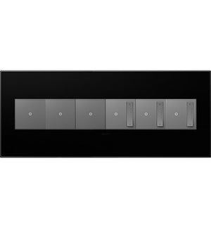 Legrand - AWP6GNK1 - Six-Gang Screwless Wall Plate - adorne - Black Ink