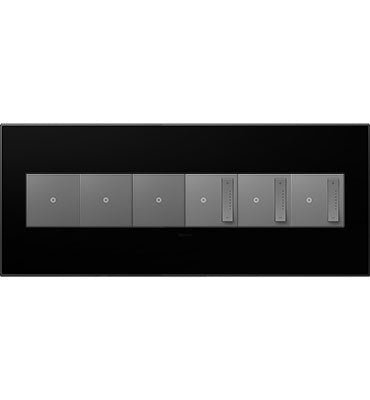 Legrand - AWP6GNK1 - Six-Gang Screwless Wall Plate - adorne - Black Ink