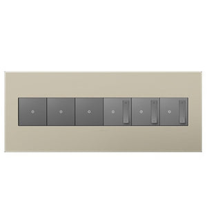 Legrand - AWP6GTM1 - Six-Gang Screwless Wall Plate - adorne - Titanium