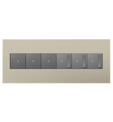 Legrand - AWP6GTM1 - Six-Gang Screwless Wall Plate - adorne - Titanium