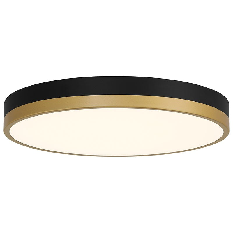 Access - 20823LEDD-BWA/WHT - LED Flush Mount - Coco - Black with Antique Brushed Brass