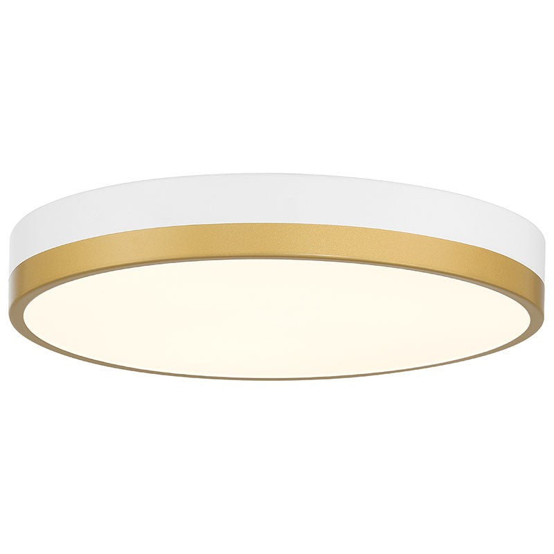 Access - 20823LEDD-WWA/WHT - LED Flush Mount - Coco - White with Antique Brushed Brass