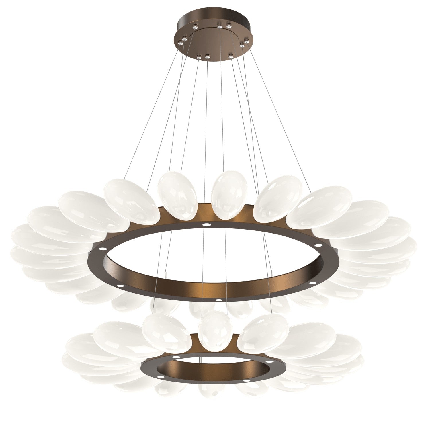 Hammerton Studio - CHB0071-2T-FB-WL-CA1-L3 - LED Chandelier - Fiori - Flat Bronze