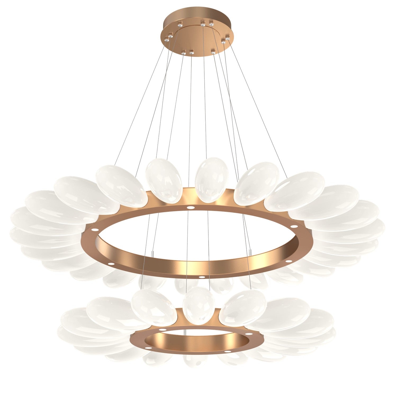 Hammerton Studio - CHB0071-2T-NB-WL-CA1-L3 - LED Chandelier - Fiori - Novel Brass