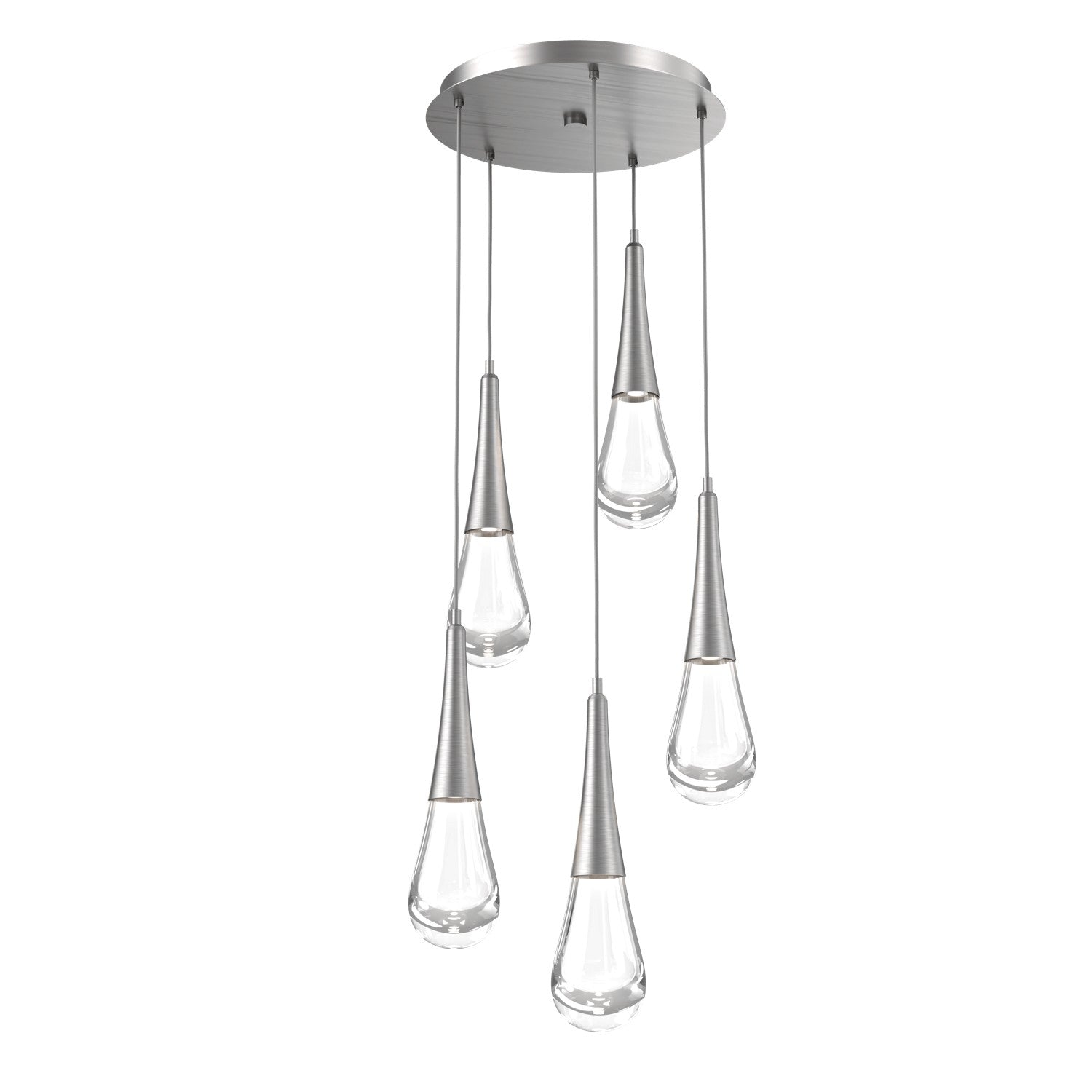 Hammerton Studio - CHB0078-05-SN-C-C01-L3 - LED Pendant - Raindrop - Satin Nickel