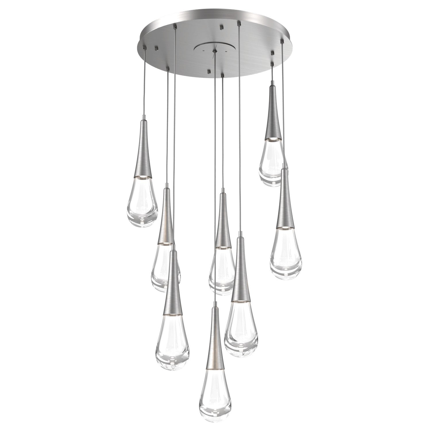 Hammerton Studio - CHB0078-08-SN-C-C01-L1 - LED Pendant - Raindrop - Satin Nickel