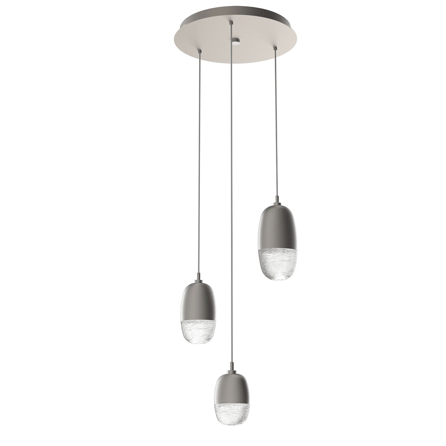 Hammerton Studio - CHB0079-03-BS-PC-C01-L1 - LED Pendant - Pebble - Beige Silver