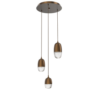 Hammerton Studio - CHB0079-03-FB-PC-C01-L3 - LED Pendant - Pebble - Flat Bronze