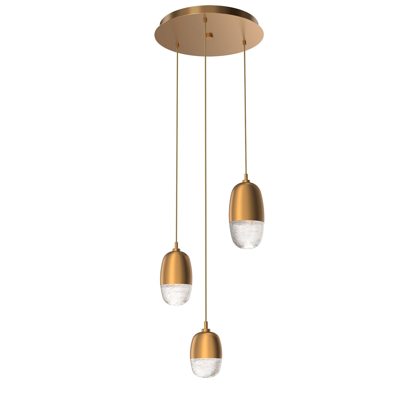 Hammerton Studio - CHB0079-03-NB-PC-C01-L1 - LED Pendant - Pebble - Novel Brass