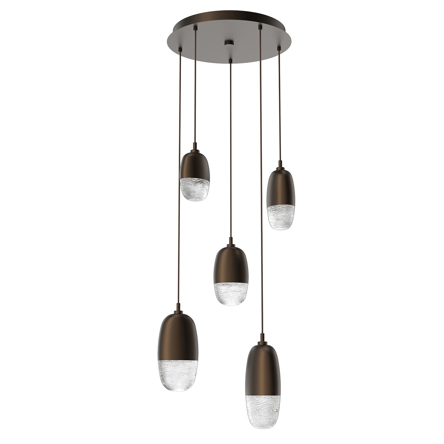 Hammerton Studio - CHB0079-05-FB-PC-C01-L1 - LED Pendant - Pebble - Flat Bronze