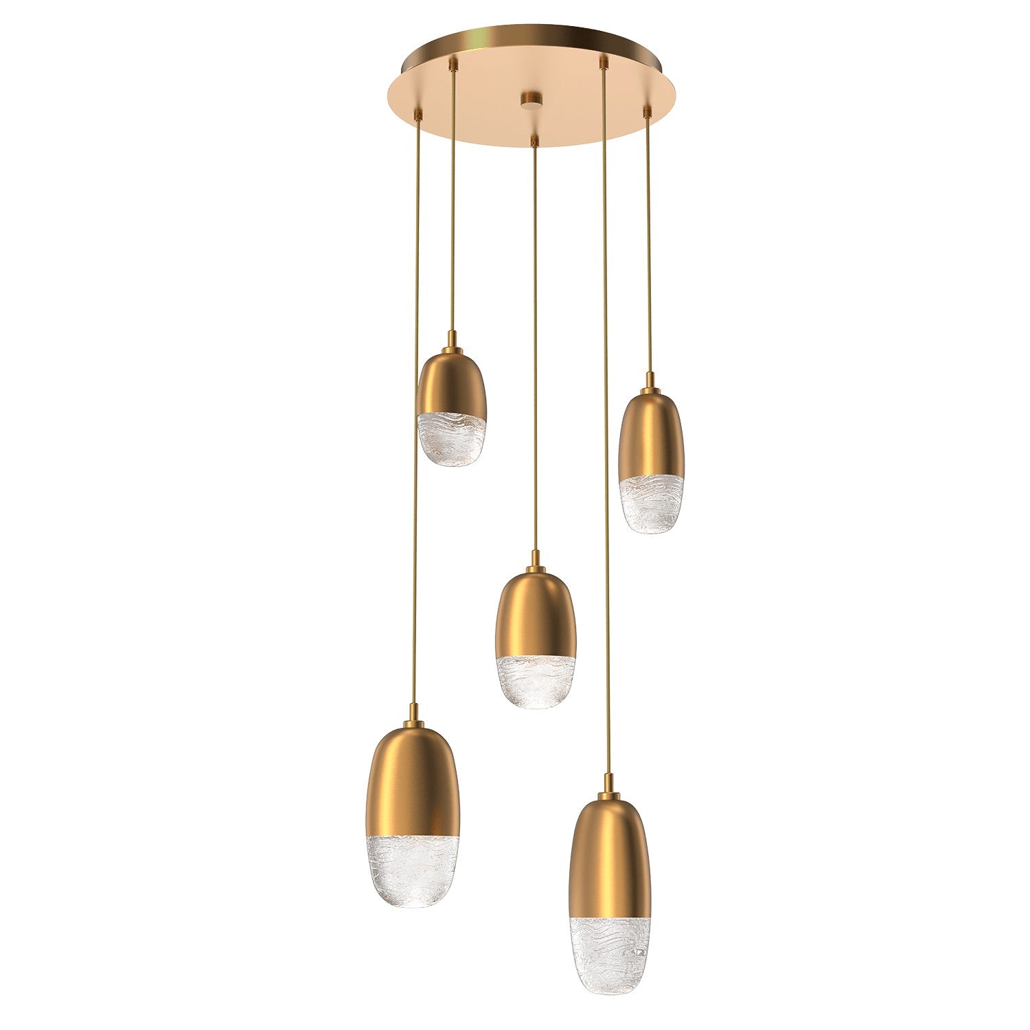 Hammerton Studio - CHB0079-05-NB-PC-C01-L1 - LED Pendant - Pebble - Novel Brass