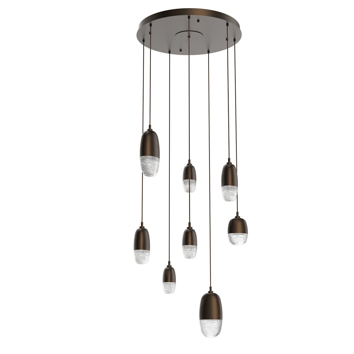 Hammerton Studio - CHB0079-08-FB-PC-C01-L1 - LED Pendant - Pebble - Flat Bronze