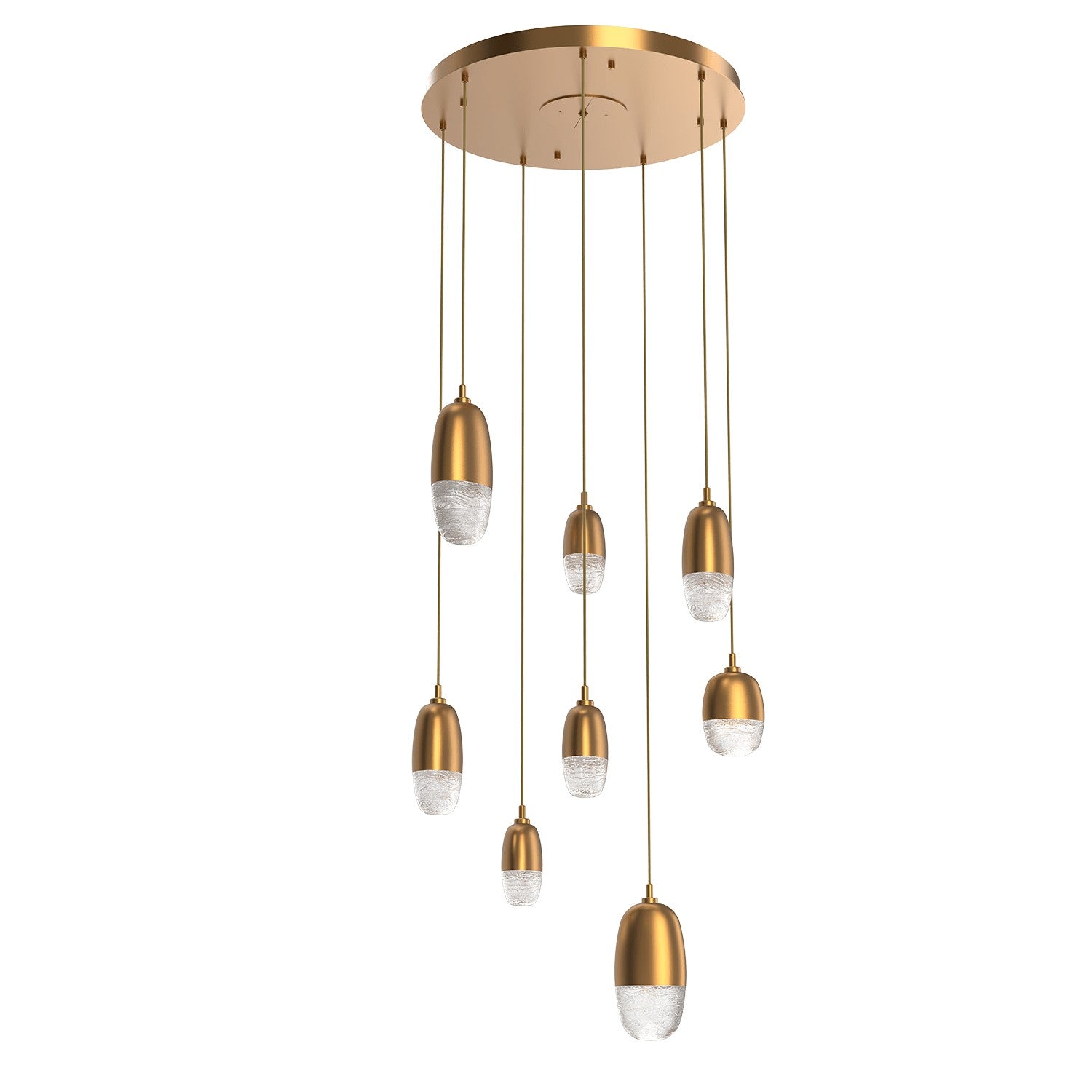 Hammerton Studio - CHB0079-08-NB-PC-C01-L1 - LED Pendant - Pebble - Novel Brass