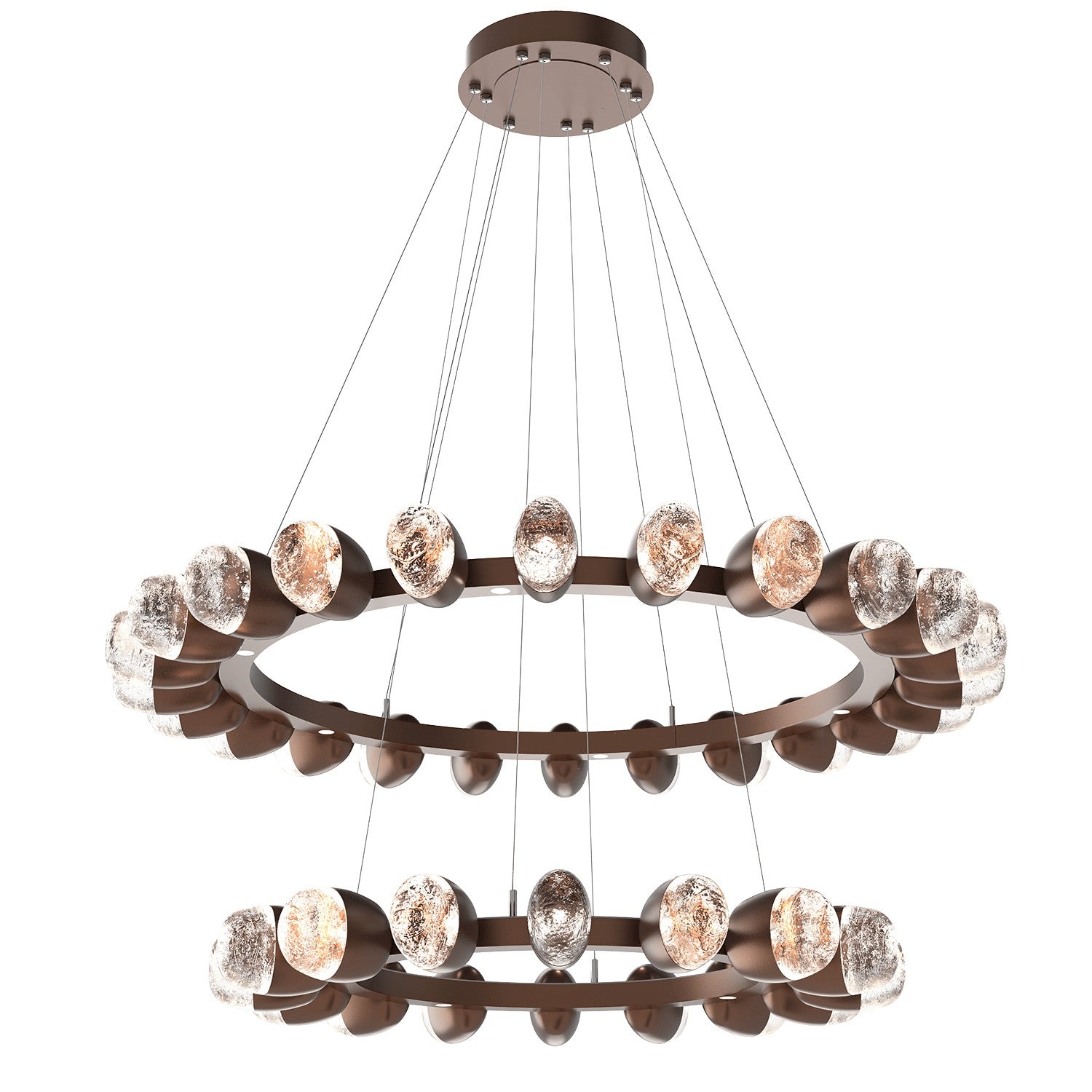 Hammerton Studio - CHB0079-2T-BB-PC-CA1-L1 - LED Chandelier - Pebble - Burnished Bronze