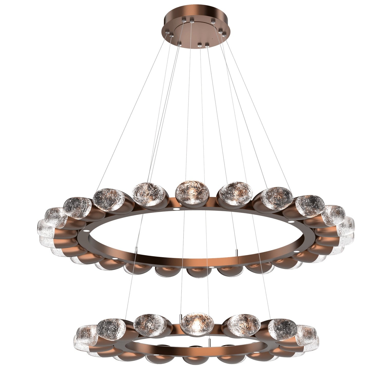 Hammerton Studio - CHB0079-2T-BB-PC-CA1-L3 - LED Chandelier - Pebble - Burnished Bronze