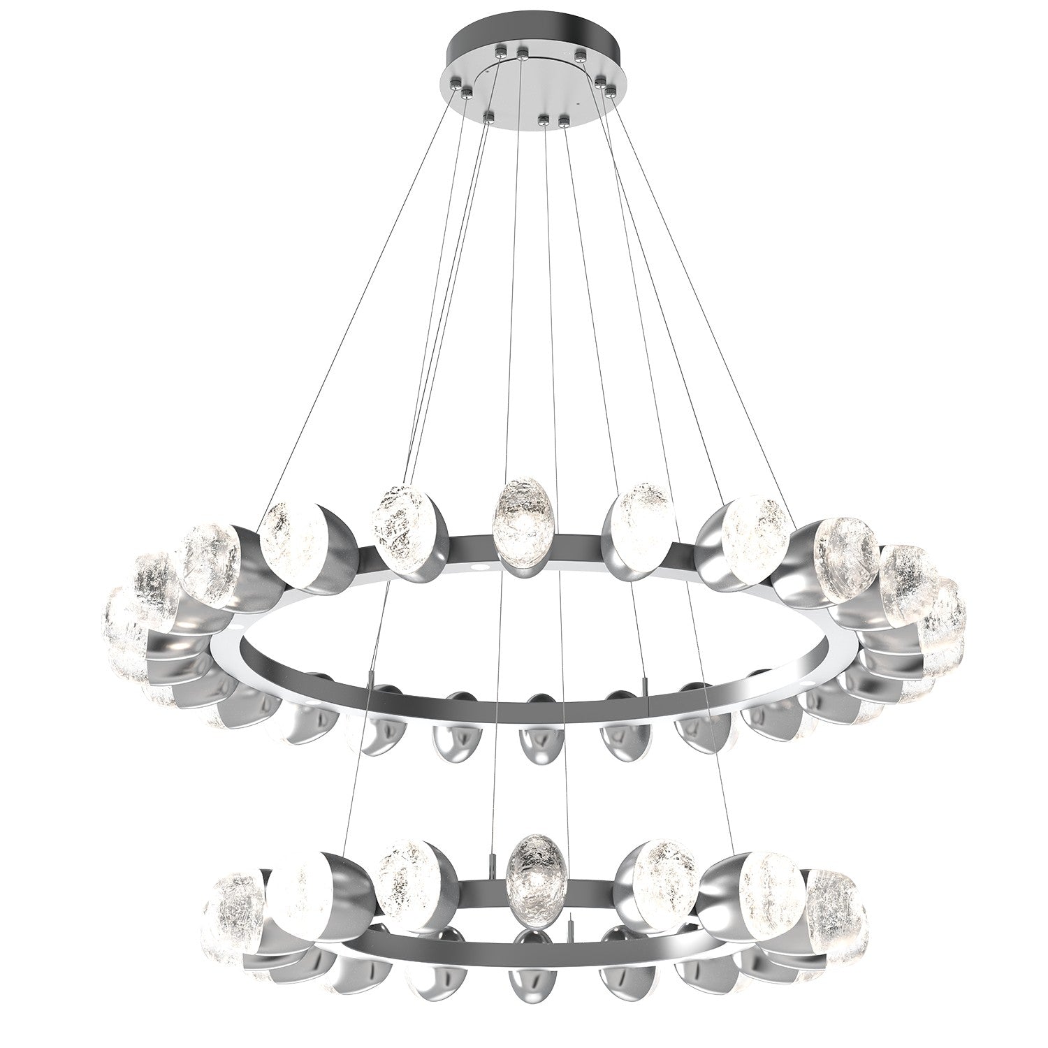 Hammerton Studio - CHB0079-2T-CS-PC-CA1-L1 - LED Chandelier - Pebble - Classic Silver