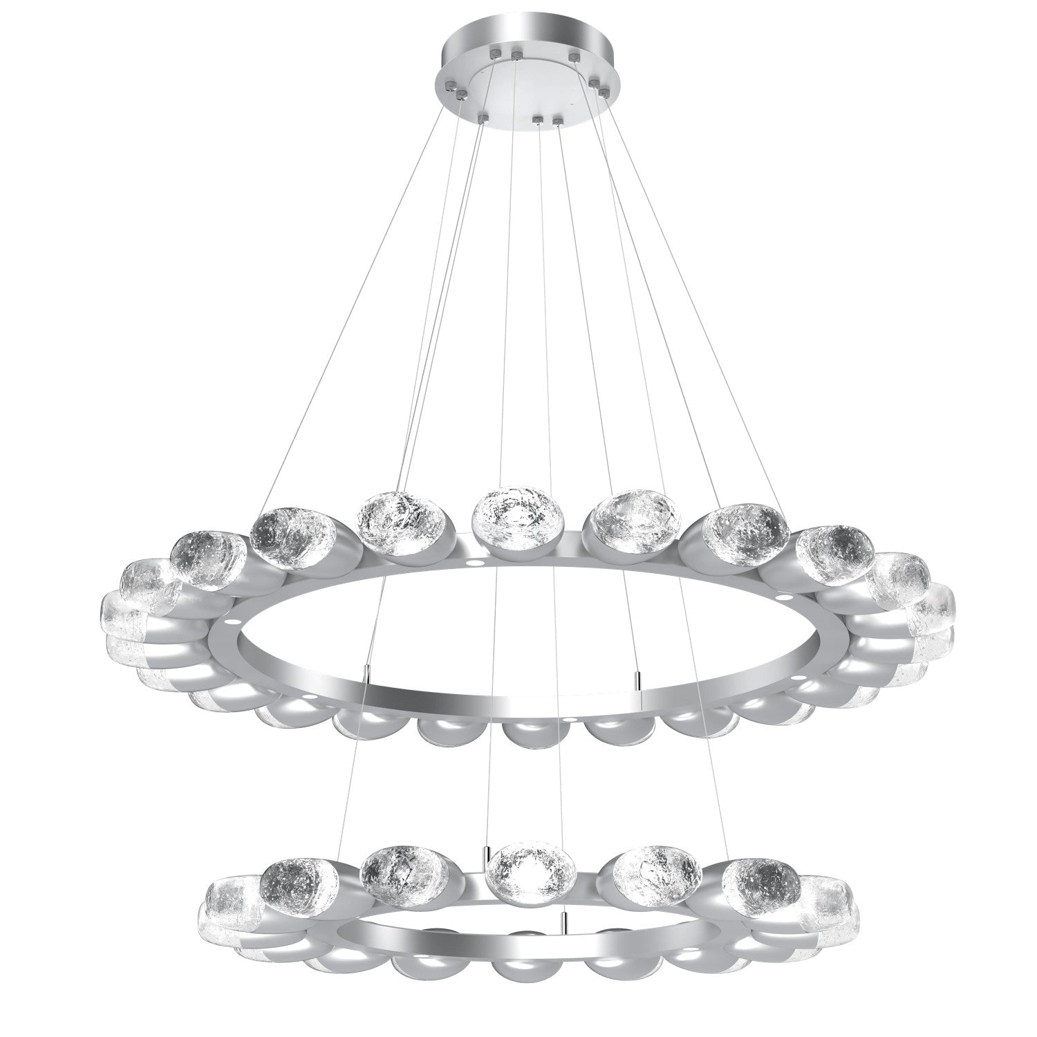 Hammerton Studio - CHB0079-2T-CS-PC-CA1-L3 - LED Chandelier - Pebble - Classic Silver