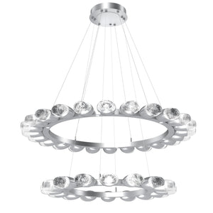 Hammerton Studio - CHB0079-2T-CS-PC-CA1-L3 - LED Chandelier - Pebble - Classic Silver