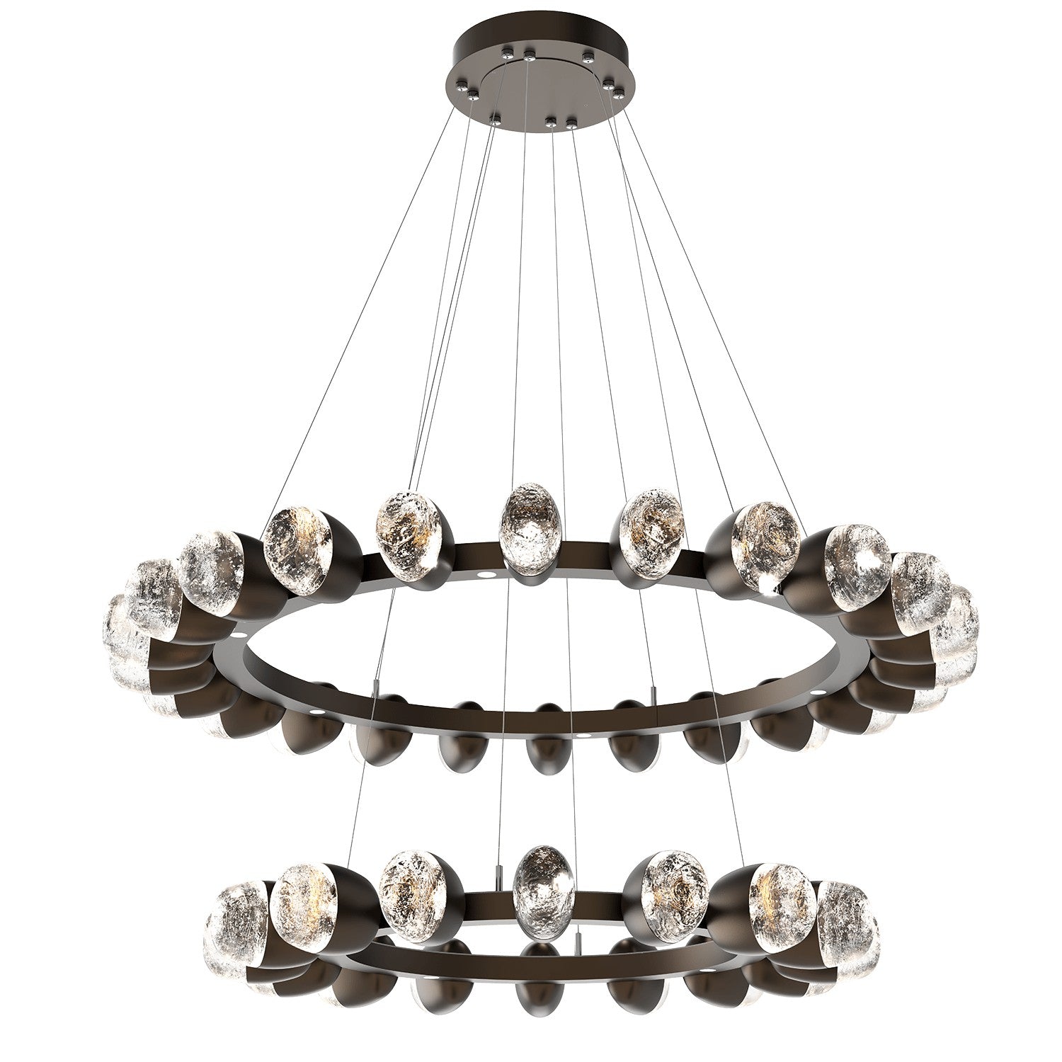 Hammerton Studio - CHB0079-2T-FB-PC-CA1-L1 - LED Chandelier - Pebble - Flat Bronze