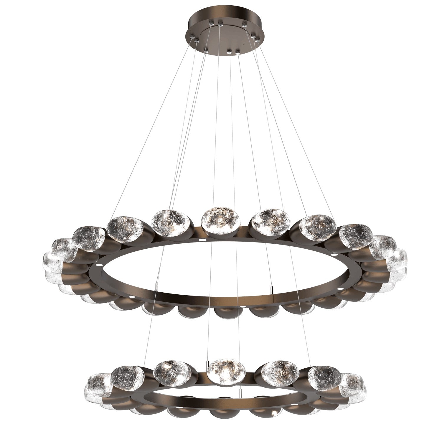 Hammerton Studio - CHB0079-2T-FB-PC-CA1-L3 - LED Chandelier - Pebble - Flat Bronze