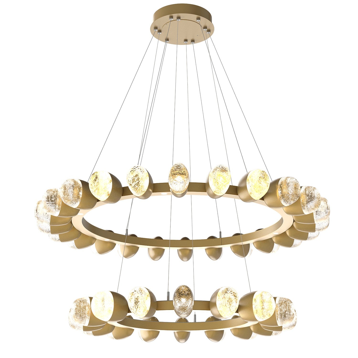 Hammerton Studio - CHB0079-2T-GB-PC-CA1-L1 - LED Chandelier - Pebble - Gilded Brass