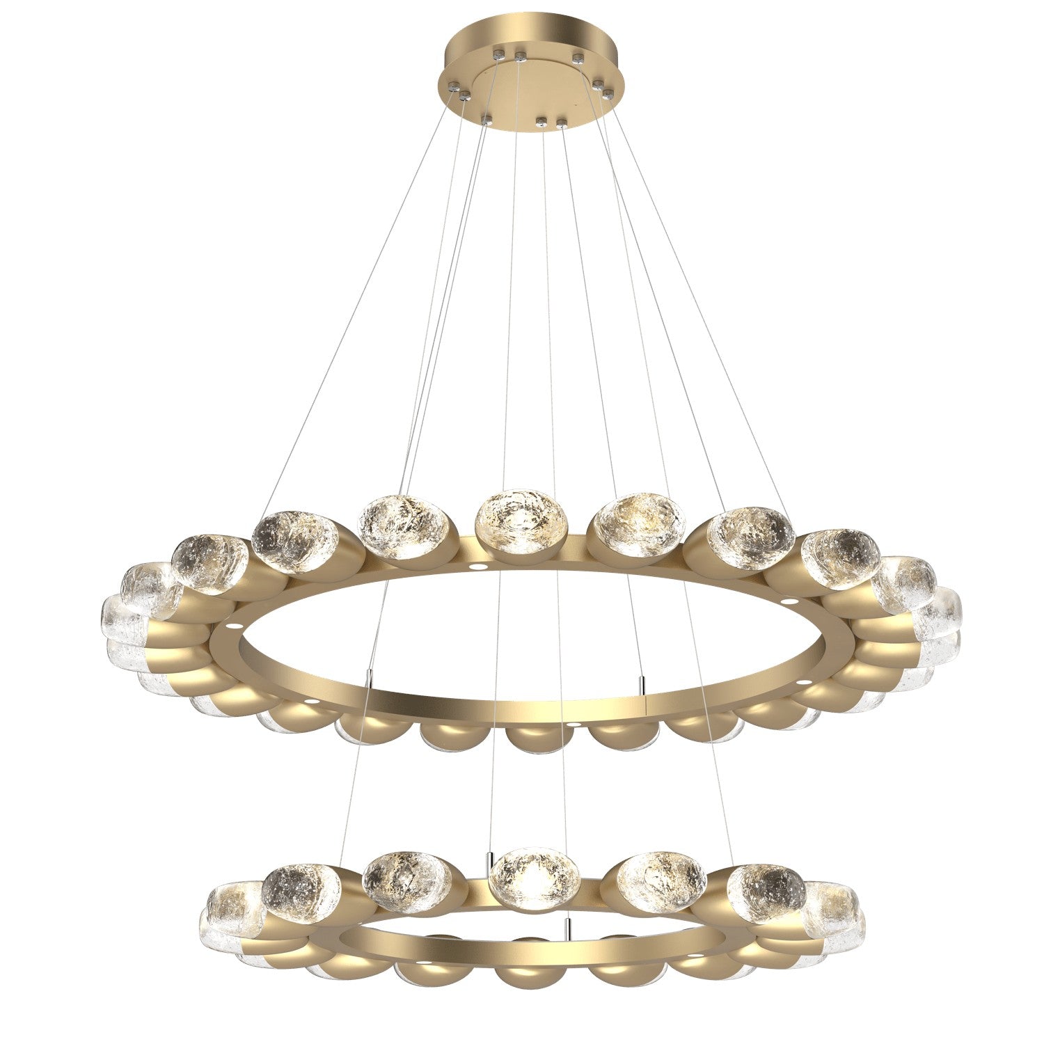 Hammerton Studio - CHB0079-2T-GB-PC-CA1-L3 - LED Chandelier - Pebble - Gilded Brass