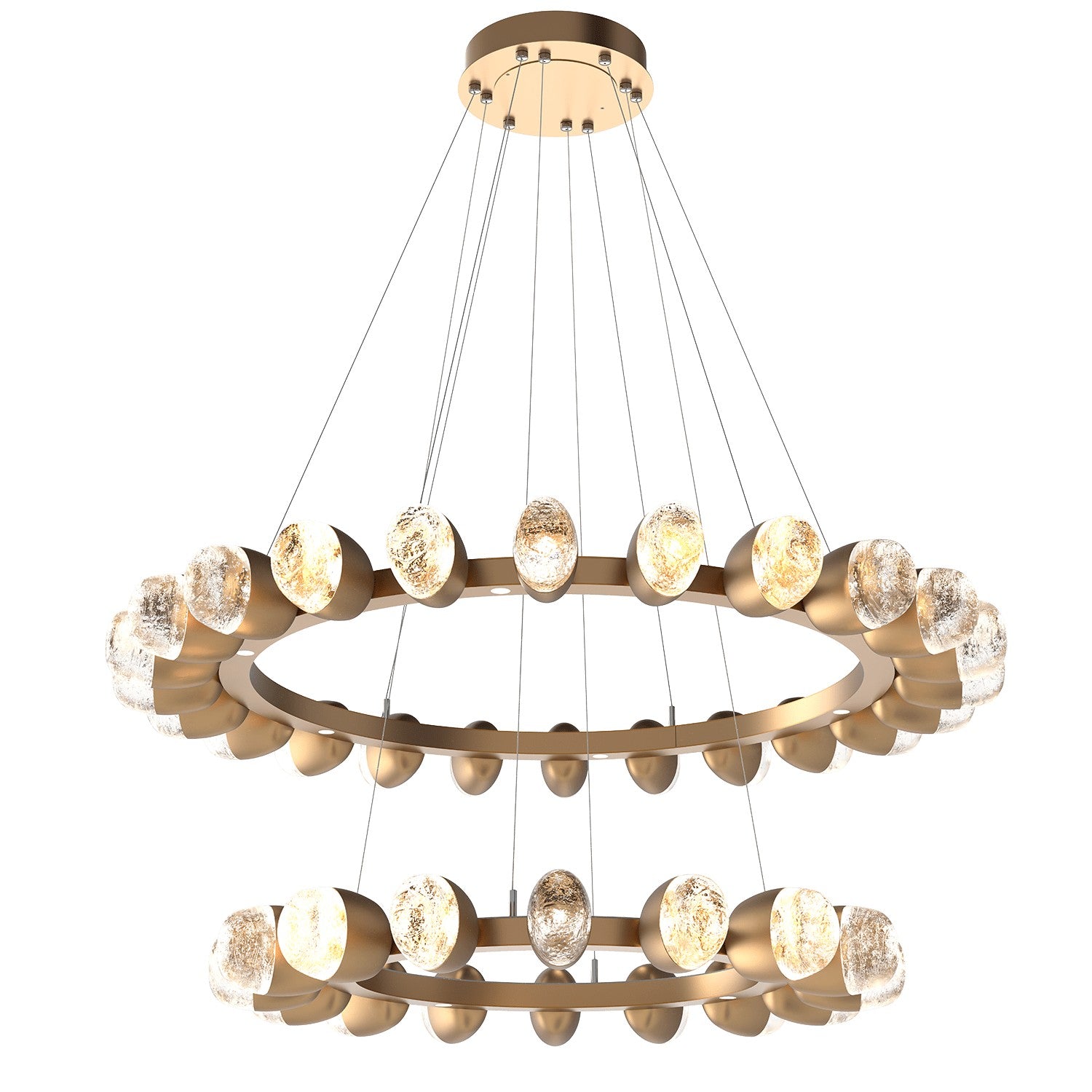 Hammerton Studio - CHB0079-2T-NB-PC-CA1-L1 - LED Chandelier - Pebble - Novel Brass