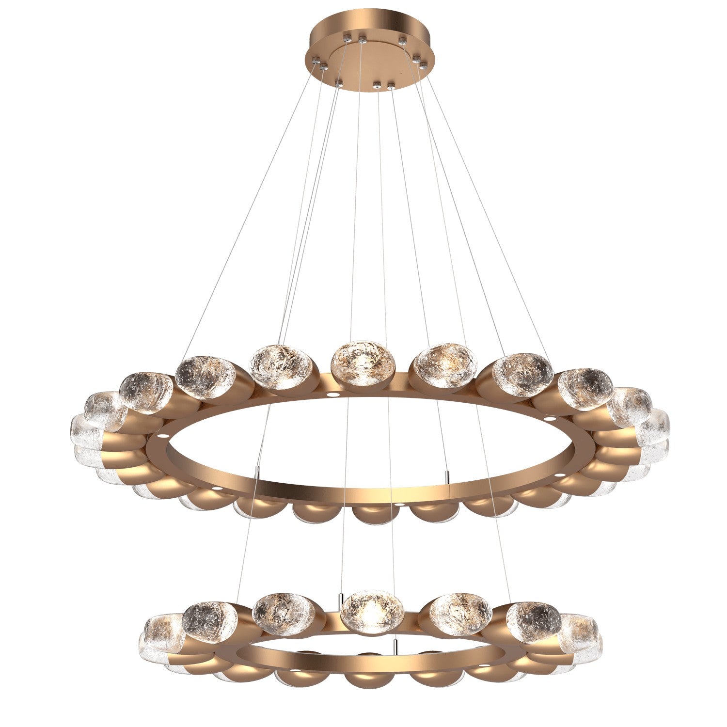 Hammerton Studio - CHB0079-2T-NB-PC-CA1-L3 - LED Chandelier - Pebble - Novel Brass