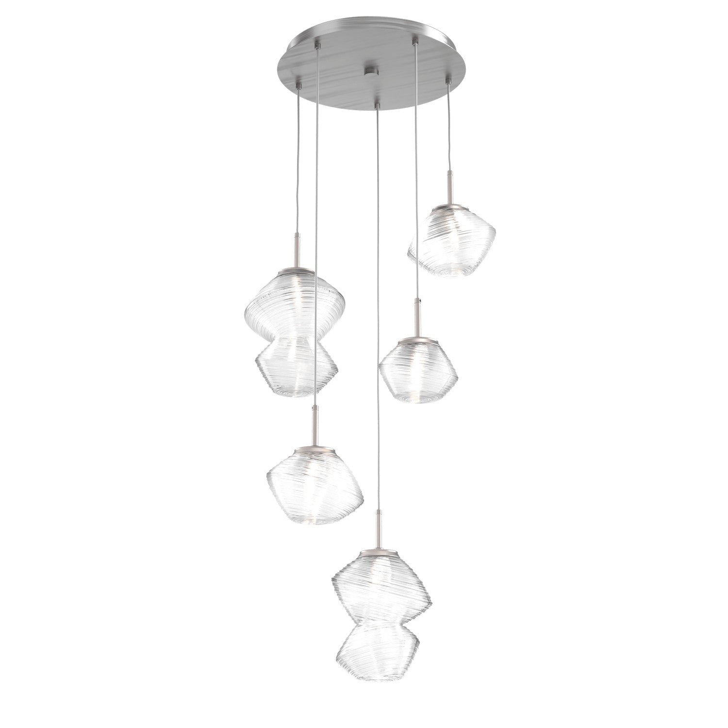 Hammerton Studio - CHB0089-05-SN-C-C01-L1 - LED Pendant - Mesa - Satin Nickel