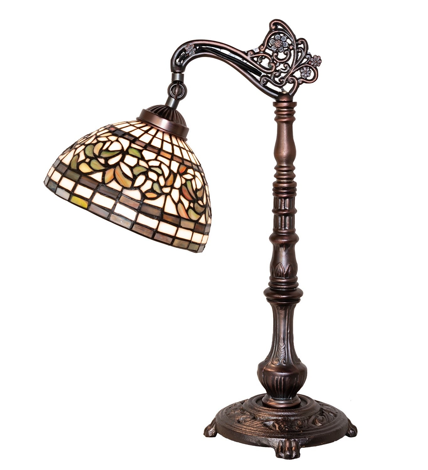 Meyda Tiffany - 244789 - One Light Table Lamp - Tiffany Turning Leaf - Mahogany Bronze