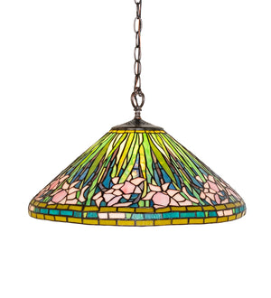 Meyda Tiffany - 248353 - One Light Pendant - Tiffany Daffodil - Mahogany Bronze