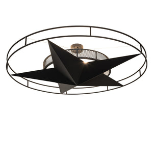 Meyda Tiffany - 249900 - Six Light Semi-Flushmount - Texas Star - Solar Black