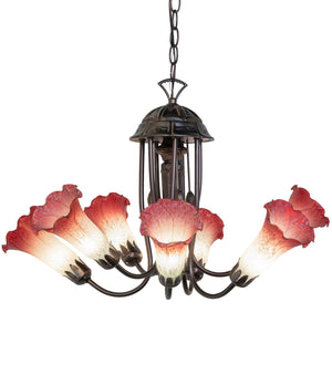 Meyda Tiffany - 251577 - Seven Light Chandelier - Pink/White - Mahogany Bronze