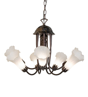 Meyda Tiffany - 251580 - Seven Light Chandelier - White - Mahogany Bronze