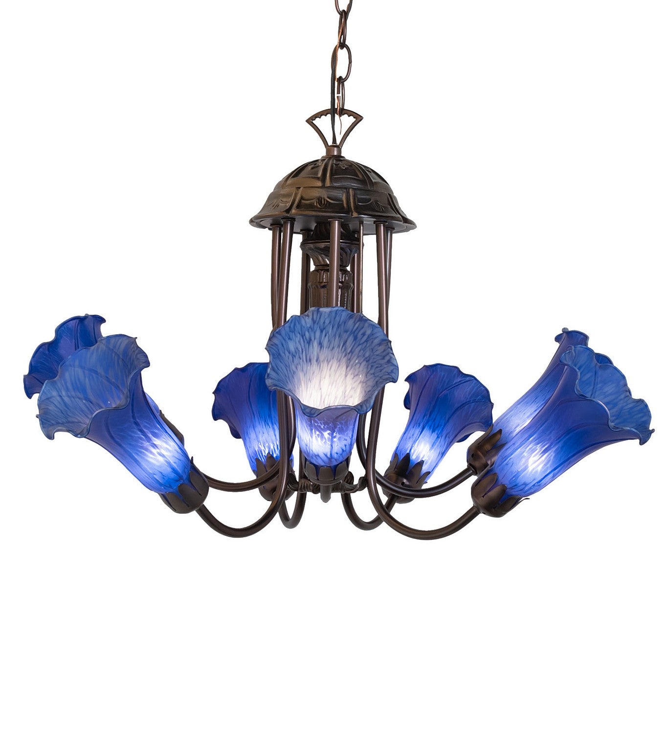 Meyda Tiffany - 251581 - Seven Light Chandelier - Blue - Mahogany Bronze