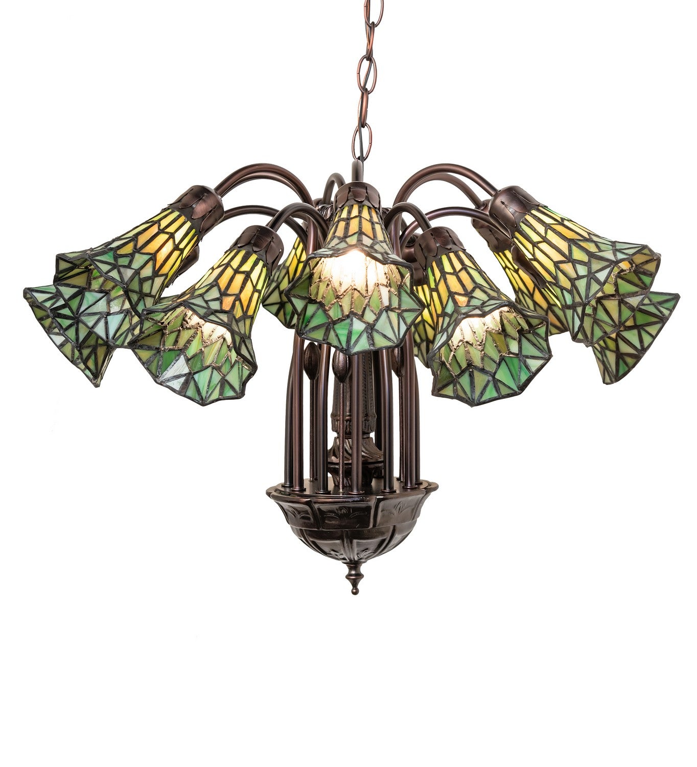 Meyda Tiffany - 251606 - 12 Light Chandelier - Stained Glass - Mahogany Bronze